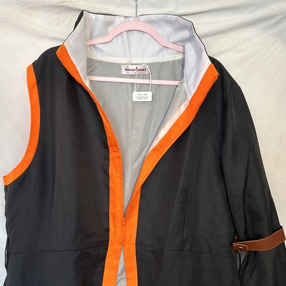 NWT Anime Natsu Dragneel Miccostumes size XL Black and Orange with armband - Picture 5 of 13